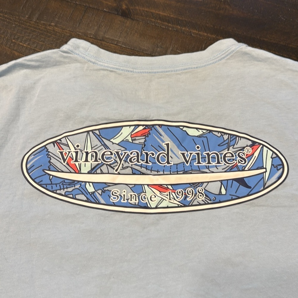 Vineyard Vines Men’s Light Blue Pocket Short Sleeve T-Shirt Size Large